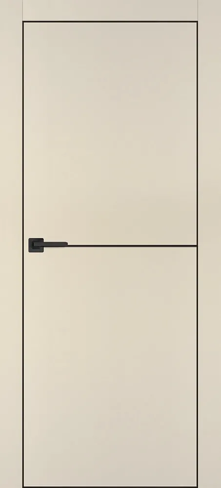 Фото Межкомнатная дверь PX-19 черная кромка с 4-х ст. Бежевый матовый