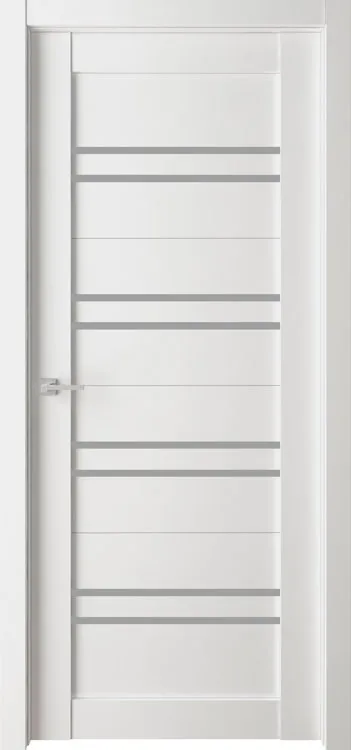 Фото Межкомнатная дверь Легенда Велюкс 5 Бьянко Бьянко Стекло Сатинато